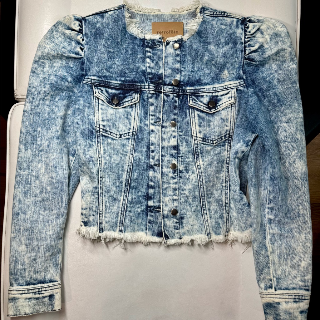 Retrofte Blue Acid Wash Denim Jacket